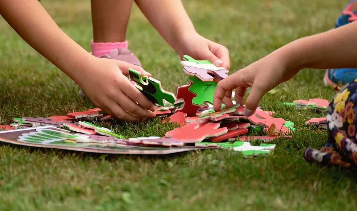 Children participating in a Collaborative ABA Services activity